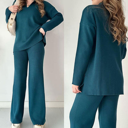 Torenvalk® | Elegante set met V-hals en zijsplit