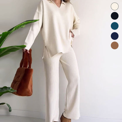Torenvalk® | Elegante set met V-hals en zijsplit