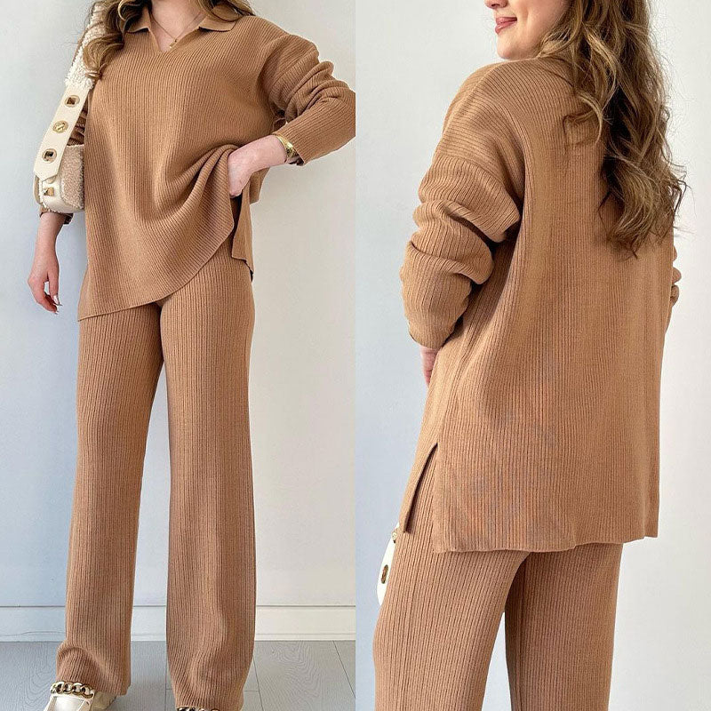 Torenvalk® | Elegante set met V-hals en zijsplit