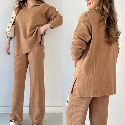 Torenvalk® | Elegante set met V-hals en zijsplit