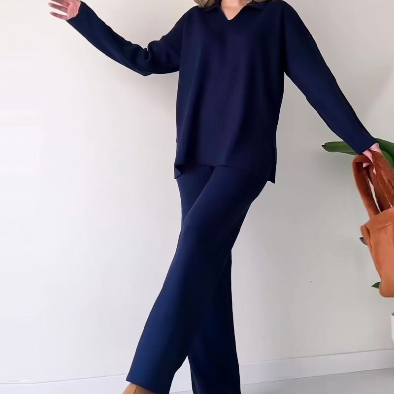 Torenvalk® | Elegante set met V-hals en zijsplit