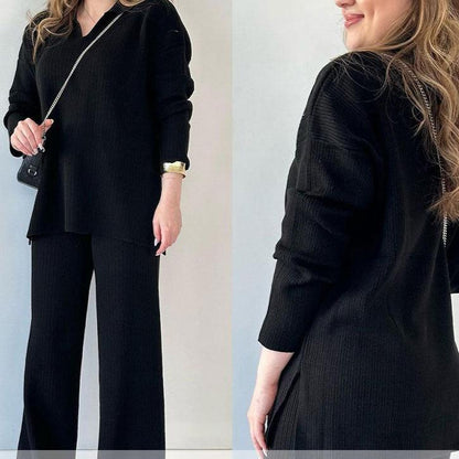 Torenvalk® | Elegante set met V-hals en zijsplit