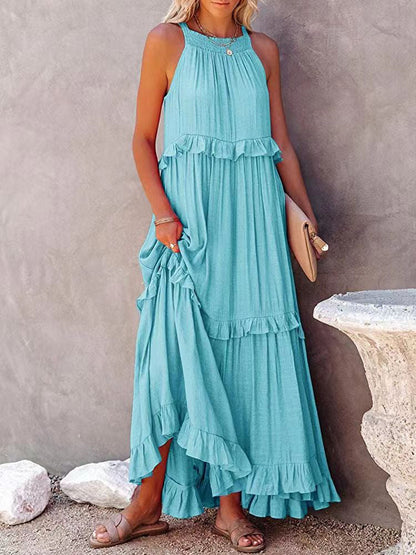 Thee® | Madeleine – Lange zomerjurk met ruchesdetails