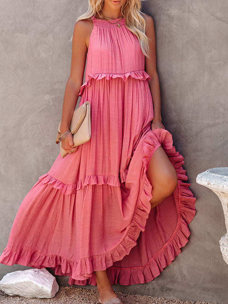 Thee® | Madeleine – Lange zomerjurk met ruchesdetails