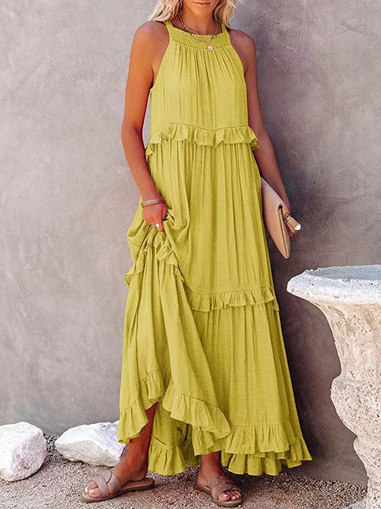 Thee® | Madeleine – Lange zomerjurk met ruchesdetails
